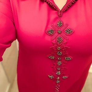 Djellabas marocaines rouge et noir handmade